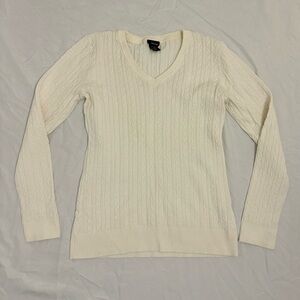 White V Neck Sweater